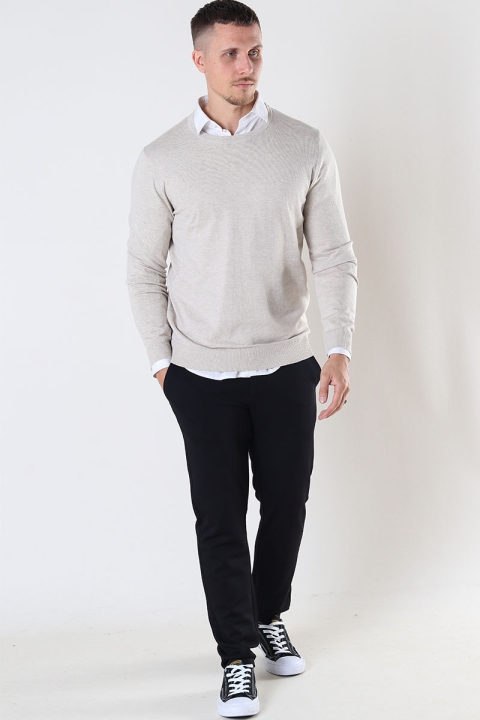 Jack & Jones EMIL KNIT CREW NECK Oatmeal