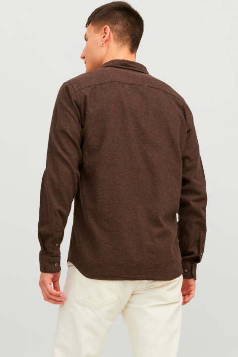 Jack & Jones Classic Melange Shirt L/S Seal Brown