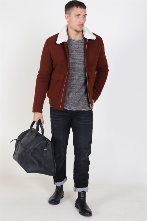 Jack & Jones Magnus Uld Bomber Jacka Cappuccino