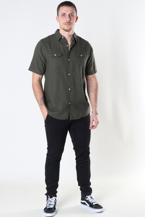 Denim project DP Linen ss shirt 140 DEEP DEPTHS