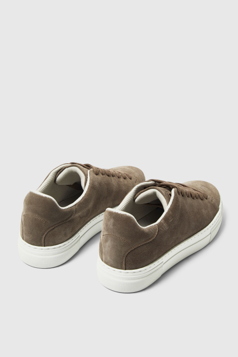 Selected David Chunky Suede Leather Sneaker Almondine