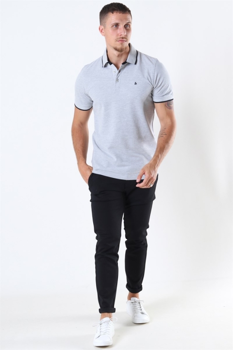 Jack & Jones PAULOS POLO SS Light Grey Melange SLIM FIT - MELANGE