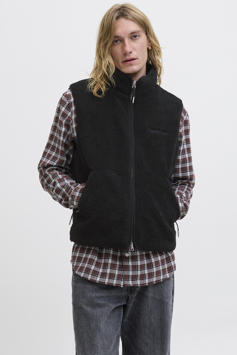 Jack & Jones Norrebro Teddy Bodywarmer Vest Black