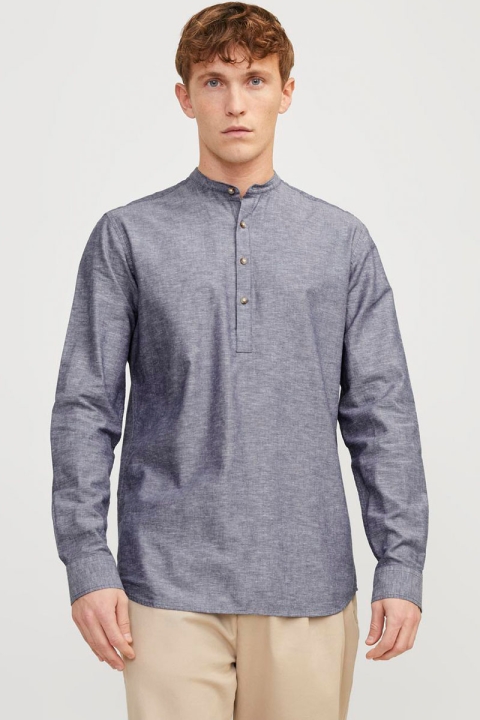 Jack & Jones Summer Tunic Linen Blend Shirt LS Faded Denim