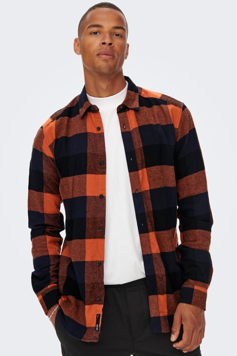 ONLY & SONS GUDMUND LS CHECK SHIRT Picante