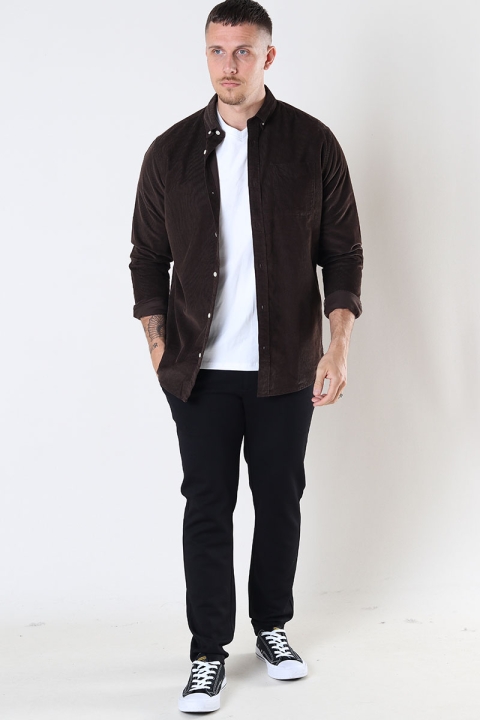 Jack & Jones JJECLASSIC CORDUROY SHIRT L/S SN Mulch