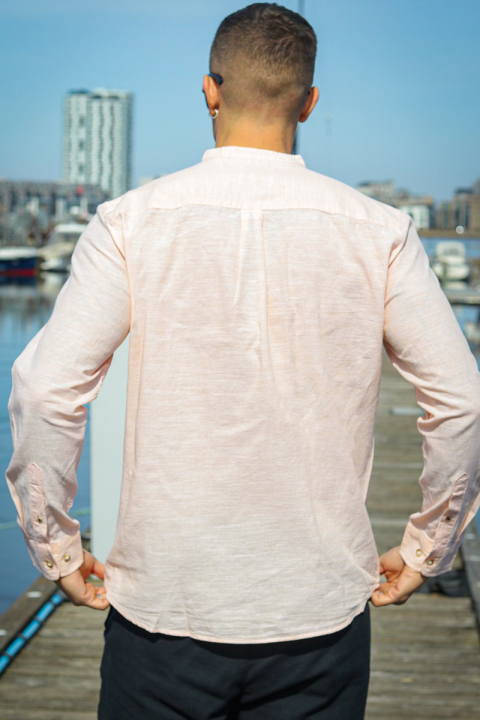 Jack & Jones Summer Band Shirt LS Peach Parfait