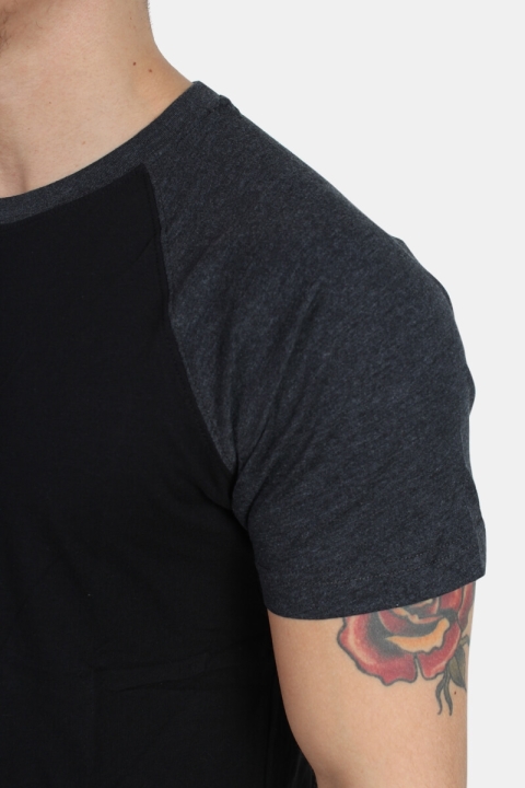 Urban Classics Raglan Contrast Tee Black/Charcoal