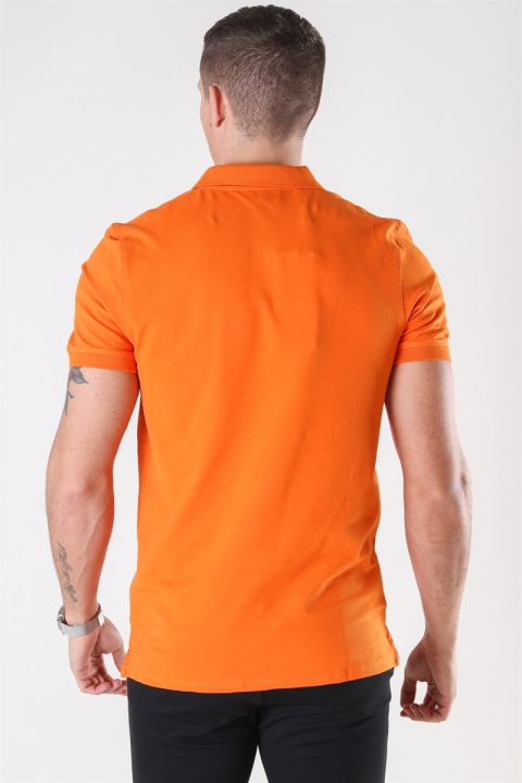 Selected Haro SS Embroidery Polo Russet Orange