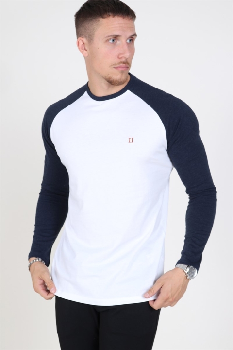 Les Deux College LS T-shirt White/Navy