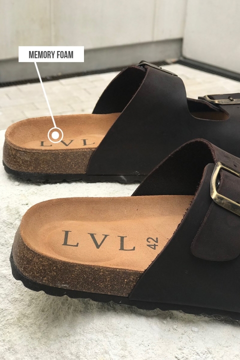 LVL Alex Bio-Sandal Dark Brown