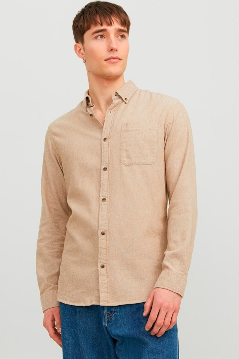 Jack & Jones Classic Melange Shirt L/S Oatmeal