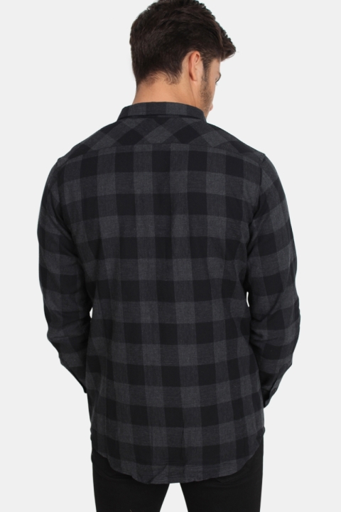 URBAN CLASSICS Checked Flanell Skjorta Black/Charcoal