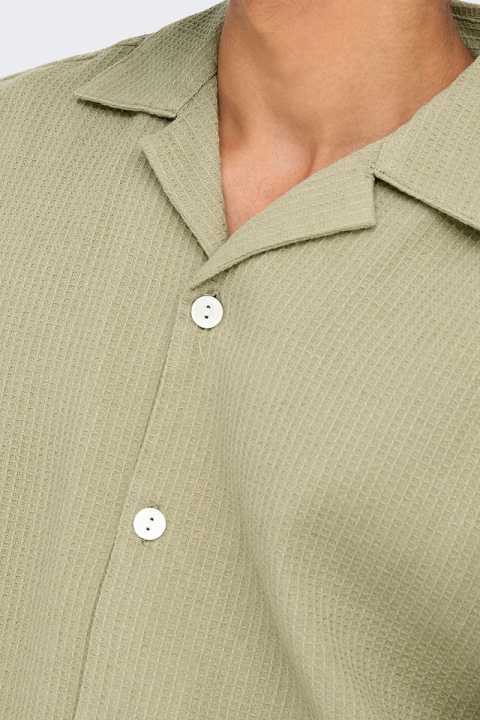ONLY & SONS Bertil Waffle SS Resort Shirt Twill