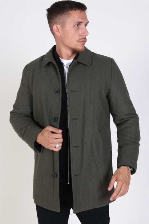 Clean Cut Halmstad Ullkappa Dusty Green