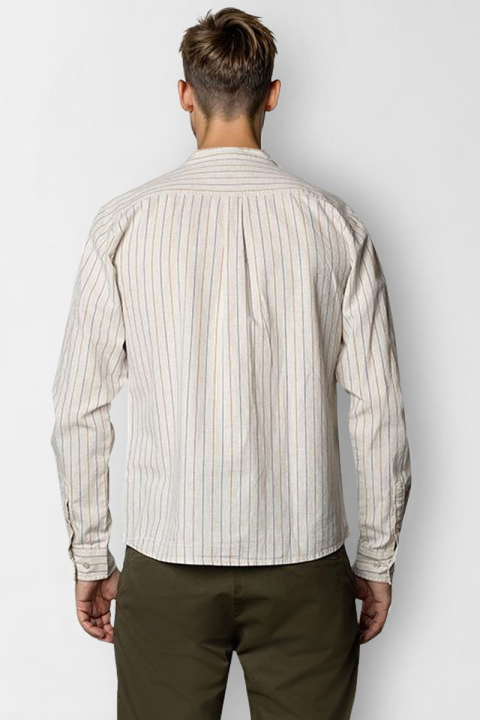 Clean Cut Copenhagen Ran Mao Shirt L/S Light beige stripe