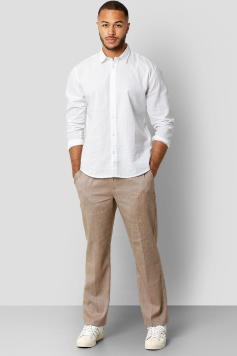 Clean Cut Copenhagen Barcelona XO Cotton Linen pants Dark Camel Melange