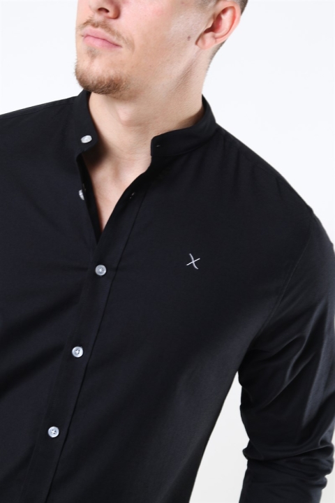 Clean Cut Copenhagen Oxford Mao Stretch L/S Skjorta Black