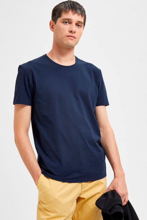 Selected Hael SS O-neck Tee Navy Blazer