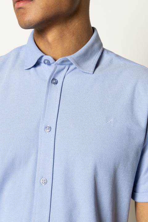 Clean Cut Copenhagen Valencia Stretch Shirt S/S Light Blue