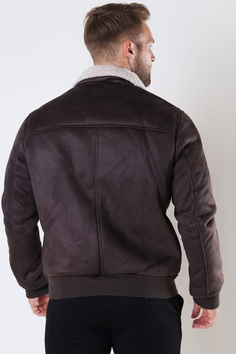 ONLY & SONS ONSTHOR FAKE SUEDE JACKET OTW Seal Brown