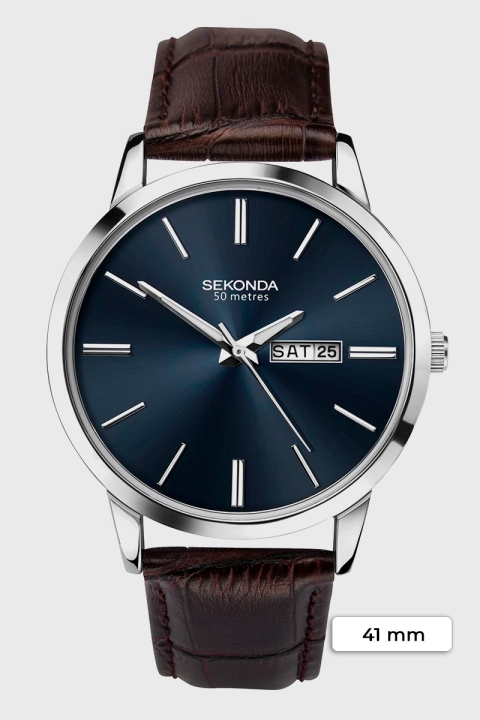 Sekonda 1662 Classic Dark Brown Leather Klocka