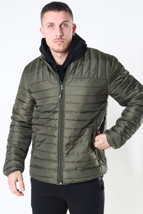 Only & Sons Paul Quilted Highneck Jacka Olive Night