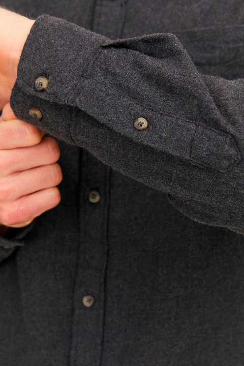 Jack & Jones Classic Melange Shirt L/S Dark Grey Melange