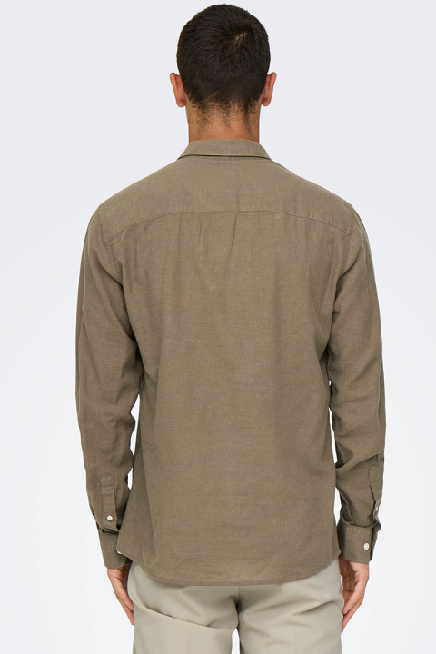ONLY & SONS Caiden LS Linen Shirt Fossil