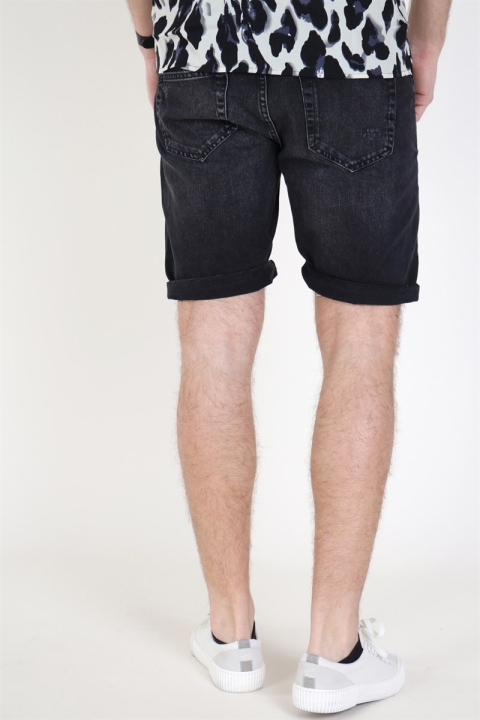 Only & Sons Ply Damage Shorts Black Denim