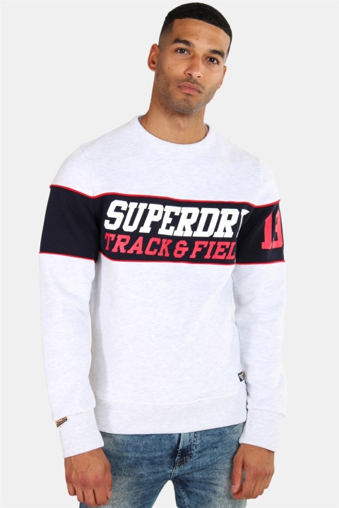 Superdry Tripple Drop Track Crew Tröja Podium Ice Marl/Navy