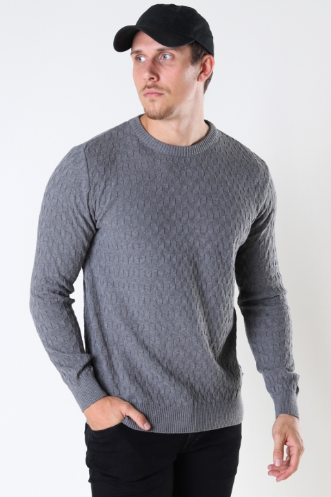 Kronstadt Bertil Cotton crew neck knit Anthracite