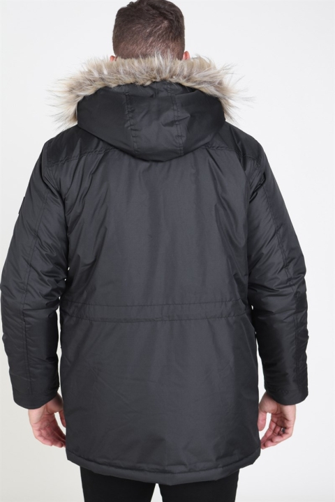 Solid Decker Parka Jacka Black