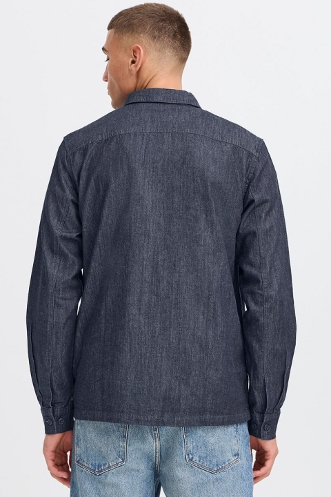 Solid Rogue Woven LS Shirt Middle Blue Denim