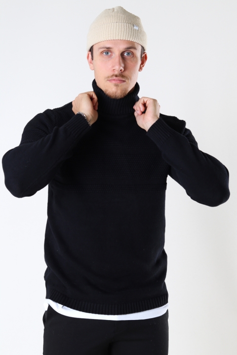 ONLY & SONS ONSBACE LS ROLL NECK KNIT Black