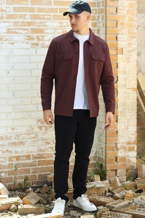 ONLY & SONS KODYL OVERSHIRT SWEAT Deep Mahogany