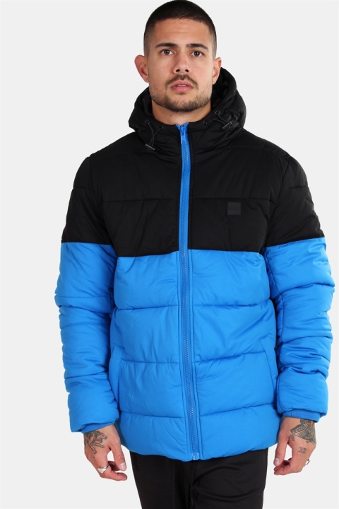 Urban Classics TB2425 Hooded 2-Tone Puffer Jacka Bright Blue/Black