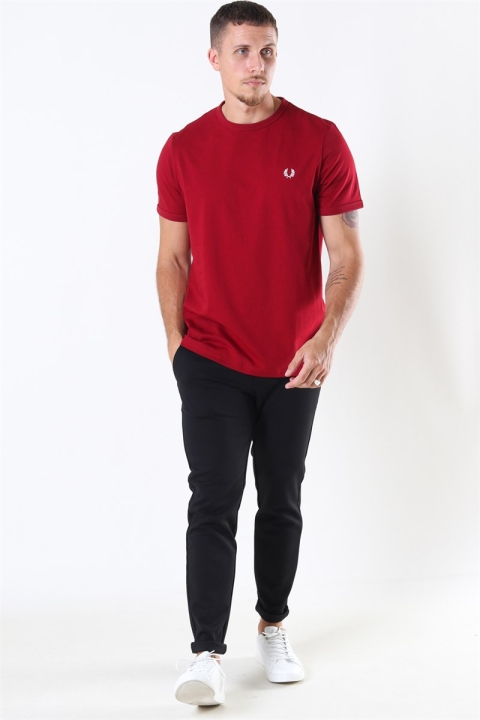 Fred Perry Ringaer T-Shirt Rosso