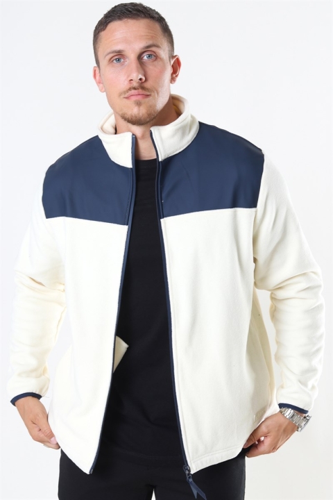 Rains Fleece Zip Puller Jacka Off White