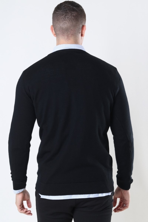 Clean Cut Copenhagen Merino Wool Crew Sticka Black