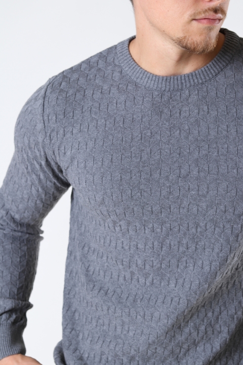 Kronstadt Bertil Cotton crew neck knit Anthracite