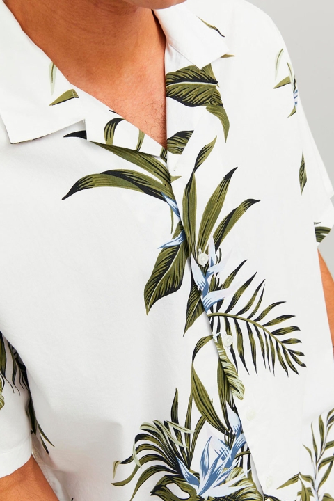 Jack & Jones Tropic Resort Shirt SS Relax  Bright White