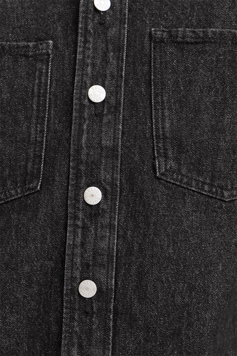 Solid Rip Overshirt  Black Denim