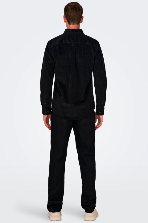 ONLY & SONS New Terry Corduroy LS Shirt Black