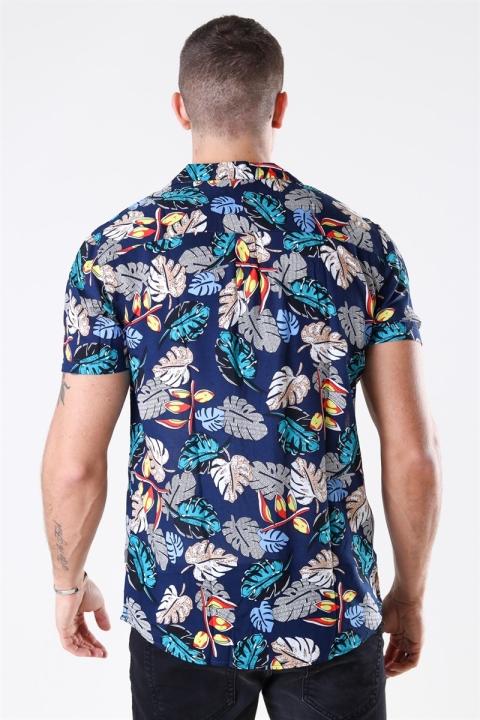 Solid Brando S/S Cuba Tropic Skjorta Insignia Blue