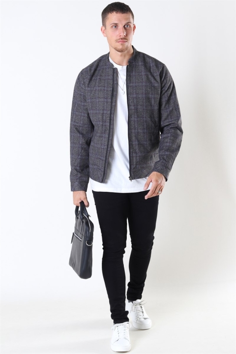 Tailored & Originals Shayan Bomber Jacka Med Grey Melange