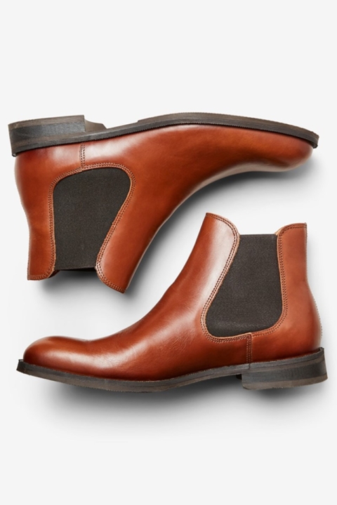 Selected Louis Leather Chealser Boot Cognac