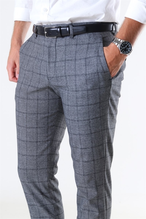 Selected Slim-Carlo Cotflex Pants Dark Grey/Black