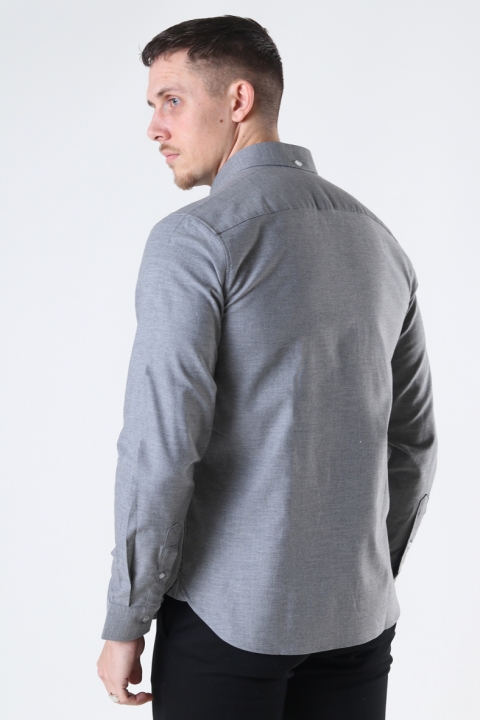 Clean Cut Copenhagen Oxford Stretch Plain L/S Light Grey Mel