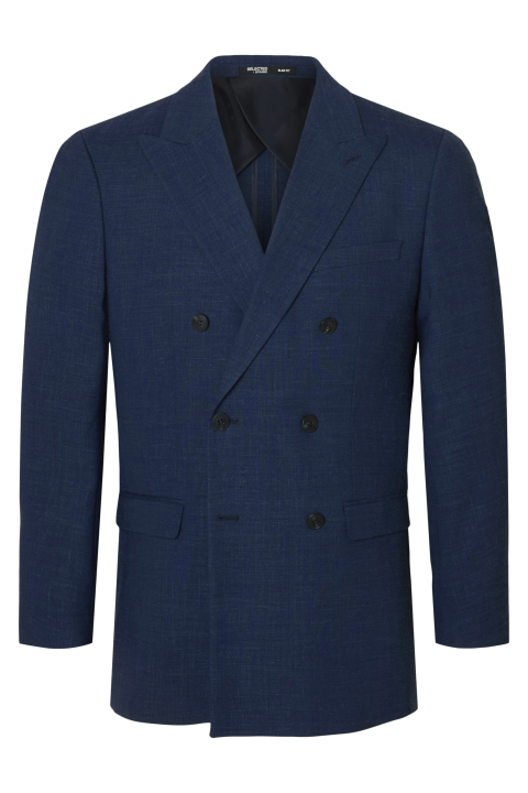 Selected Oasis Linen DB Blazer Dark Navy